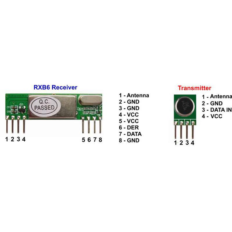Kit RX/TX 433Mhz - Récepteur RXB61 - Emetteur JMR-TX-1