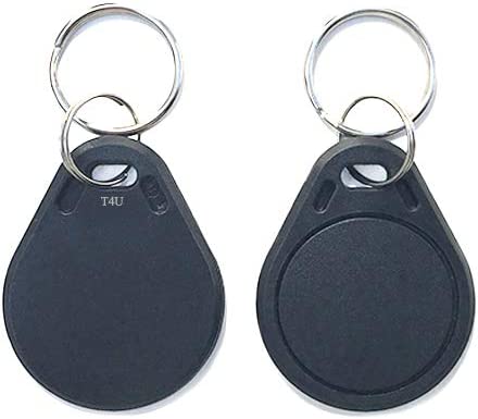 Porte Clé RFID noir avec anneau métallique (13,56 MHZ) UID modifiable